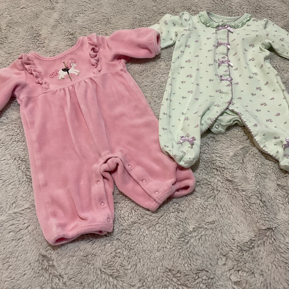 Gymboree Pink and Green Footies for Cozy Comfort